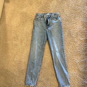 Good American size 10/30 straight legged Frey bottom jeans.
